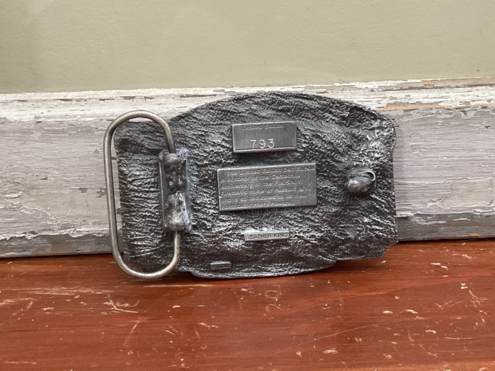 The Fireman&rsquo;s Home Centennial F.A.S.N.Y. Hudson NY Belt Buckle Fire Department