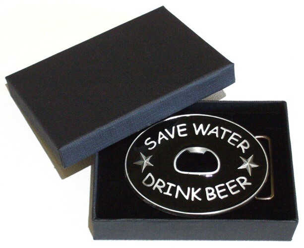 Save Water Drink Beer Bottle Opener removable BELT BUCKLE – BP114 with GIFT BOX
