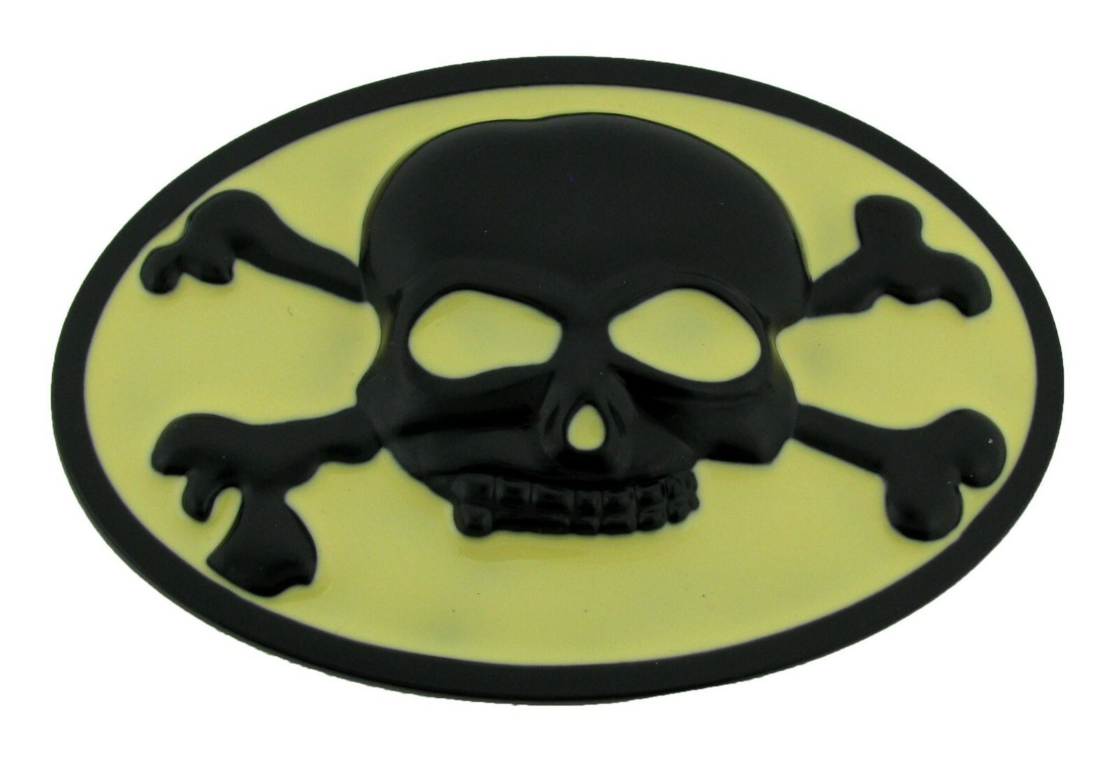 Skull Crossbones Belt Buckle Black Metal Gothic Tattoo Halloween Costume Tribal