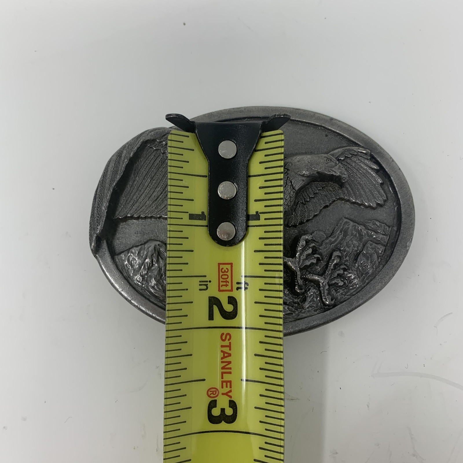 Vintage Bergamot Brass Works Pewter Eagle Belt Buckle USA Bird Wildlife Art