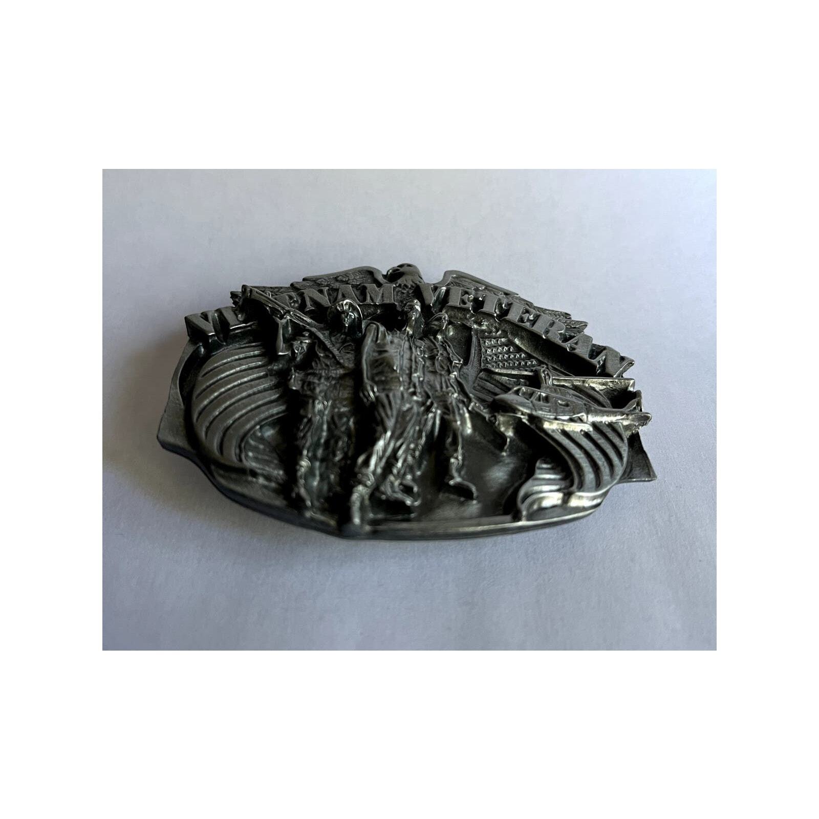Vietnam Veteran Grey Belt Buckle