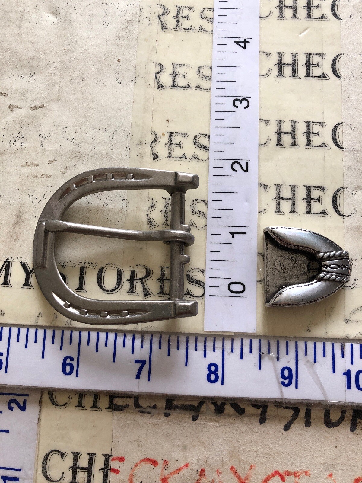 Vintage Western /CASUAL/DRESS Metal Belt Buckle AND END TIP MADE IN USA NEW
