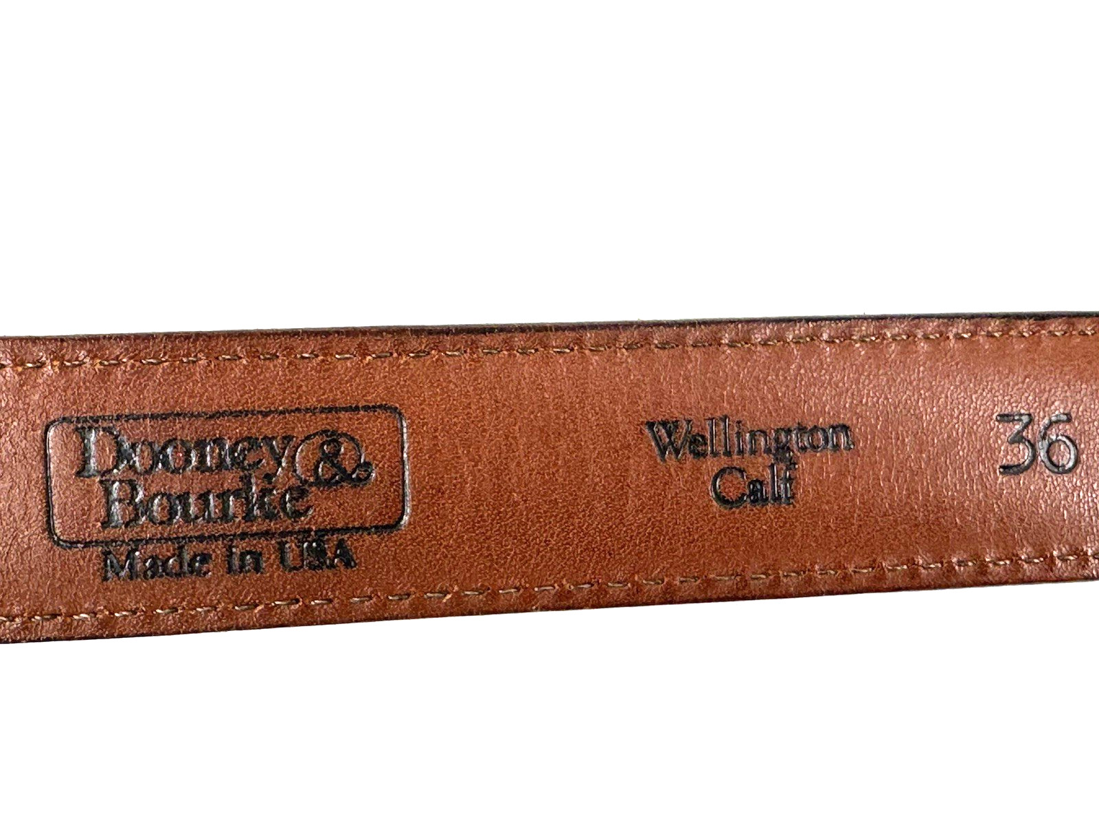Dooney & Bourke Belt Mens Size 36 Dark Brown Calf Leather Brass Buckle 9121