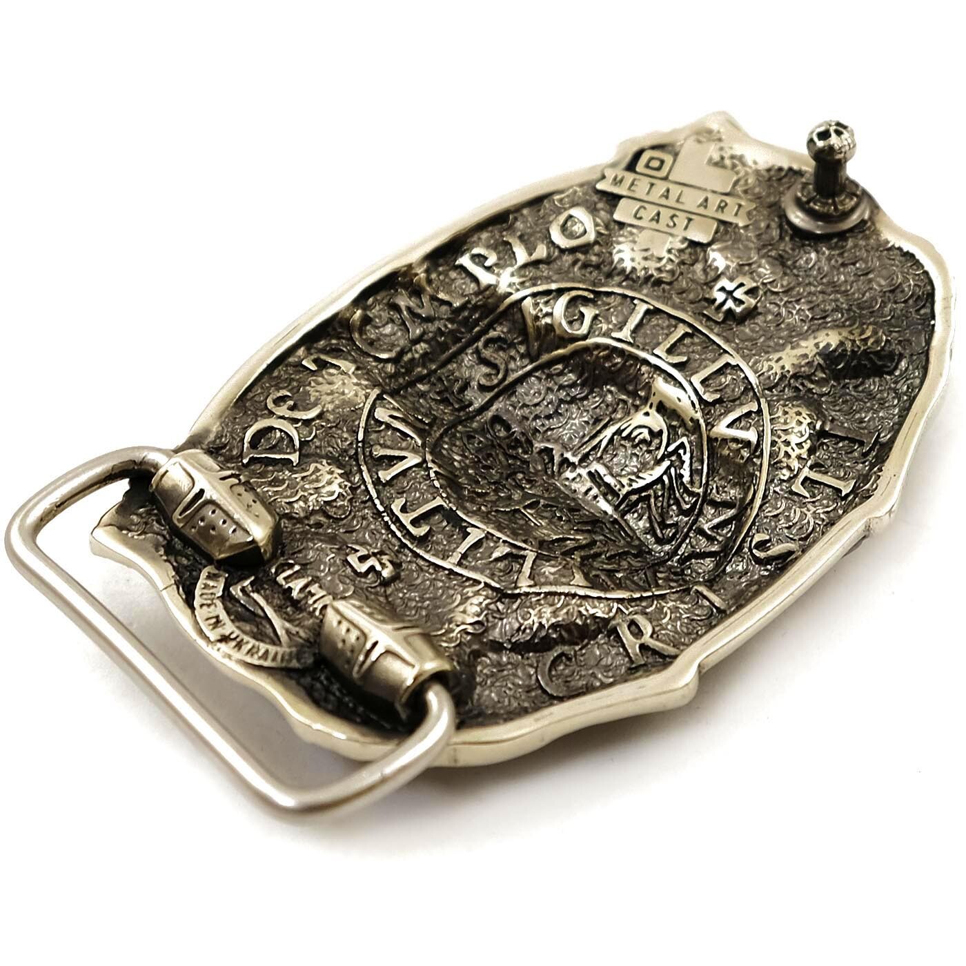 German silver belt buckle Templar, knight belt buckle, Crusader Knight buckle