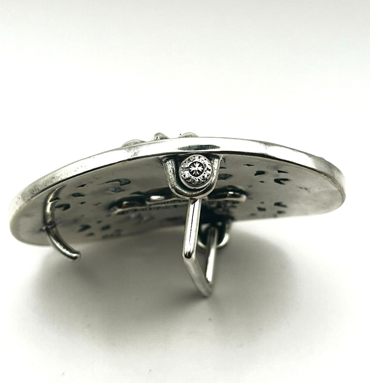 Gothic Cross Belt Buckle Silver Tone Ornate Oval Biker 4.1oz【CCKRO】