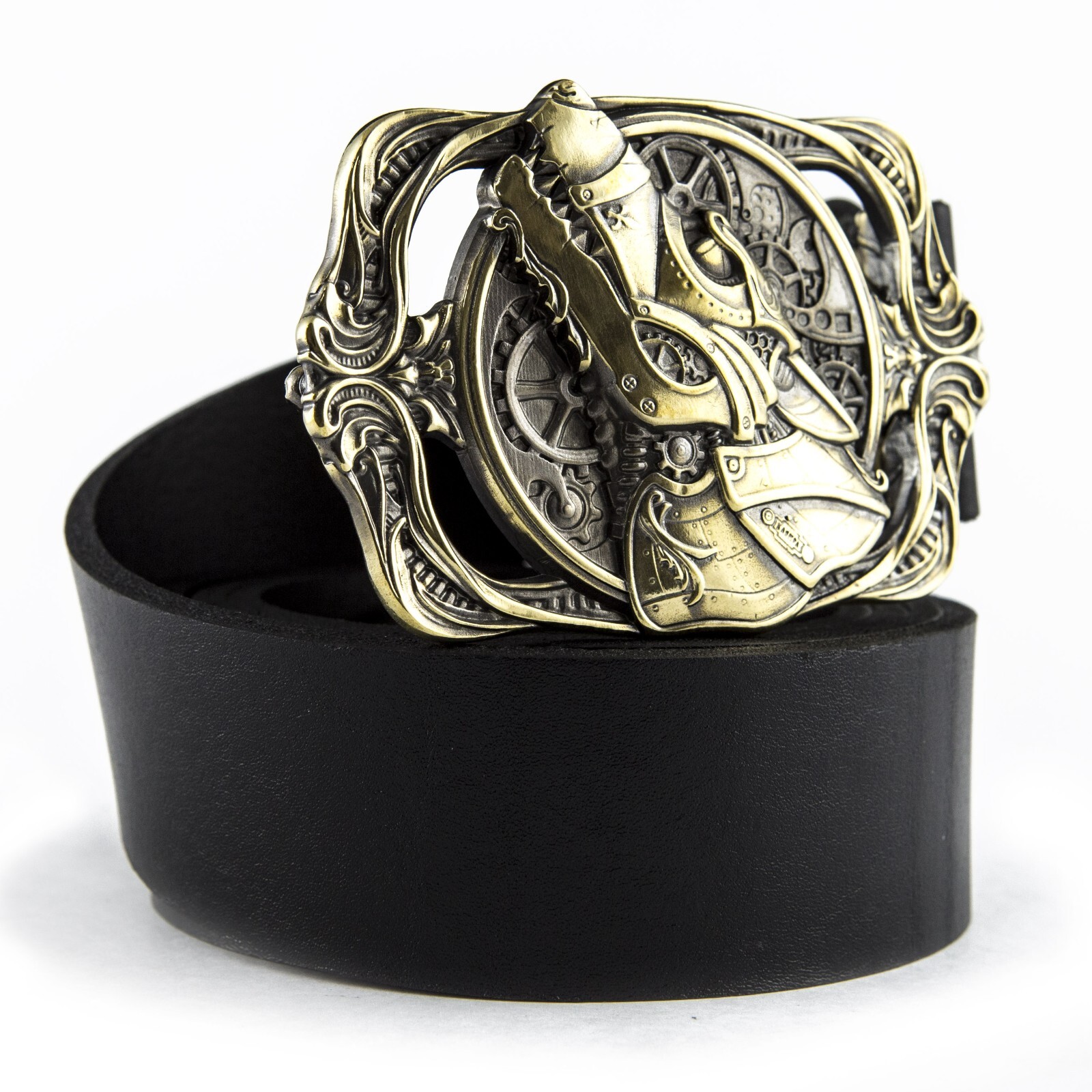 Belt buckle Steampunk Wolf, Solid brass sculptural victorian art wolf belt buckl