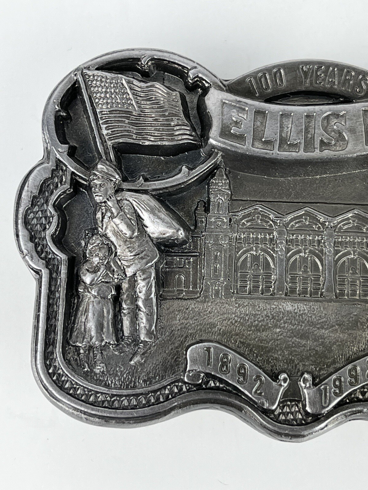 Ellis Island 100 Year Commemorative Belt Buckle Vintage 1992 #797 USA made