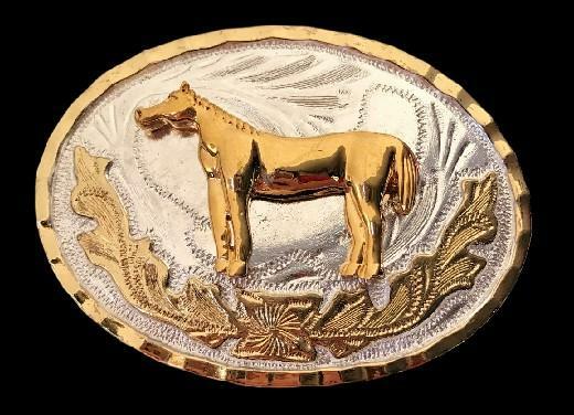 Golden Horse Equestrian Sports Western Belt Buckle