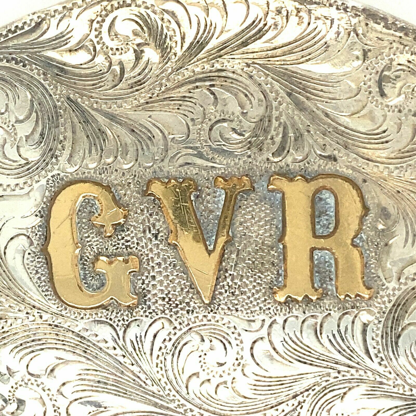 Sterling Silver The Westerner Reno Nevada Belt Buckle GVR Gold Overlay