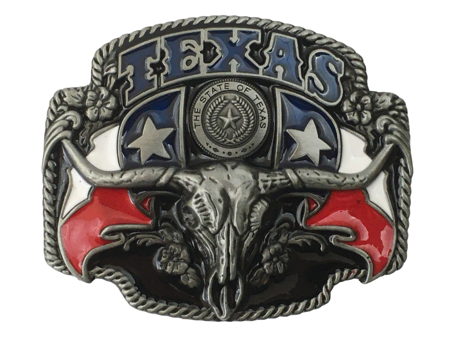 Texas Belt Buckle Gift Set – Longhorn Skull Texas Flag Western Belt Buckle
