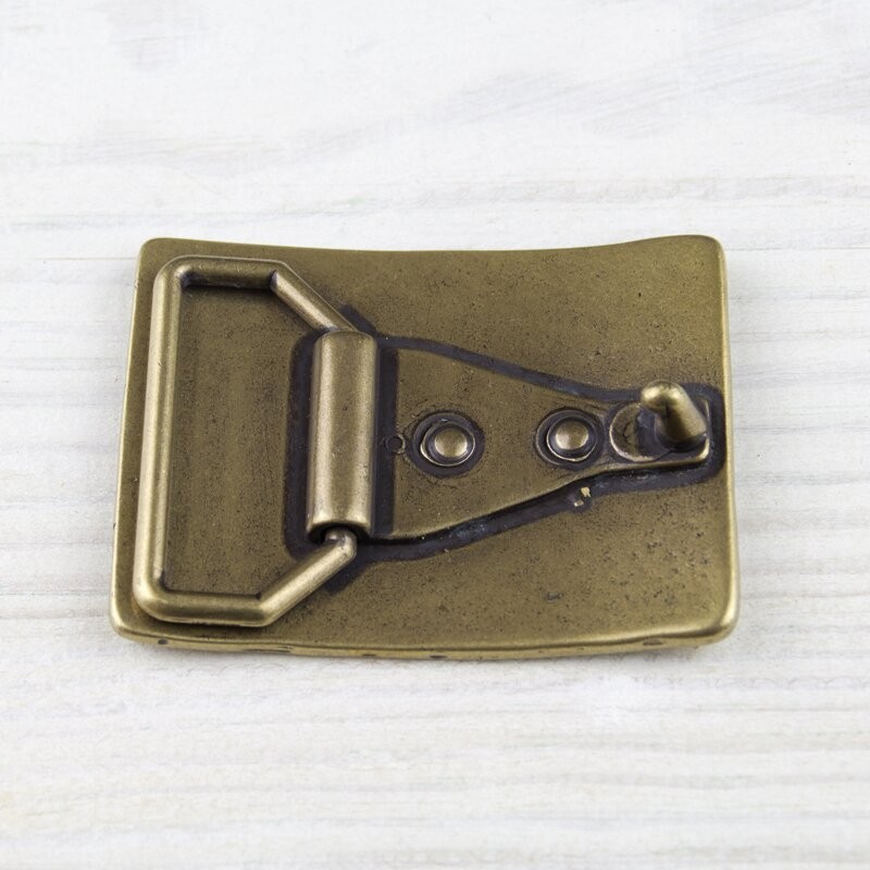 Antique Bronze Belt Buckle Oriental Floral Classic Metal Design