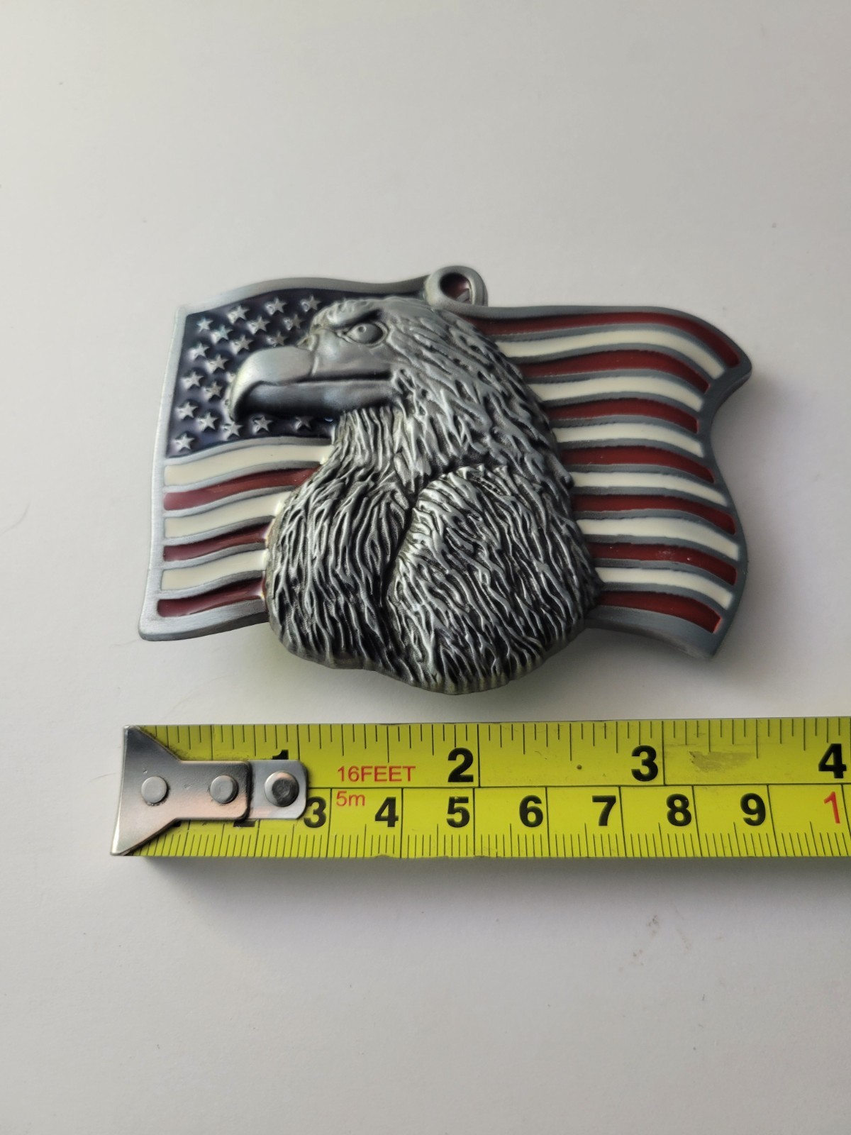 American Flag With Eagle Head Belt Buckle