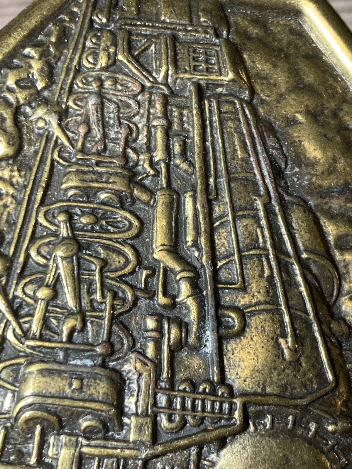 Vintage belt buckle RAILROAD locomotive BRASS train engine WESTERN cowboy