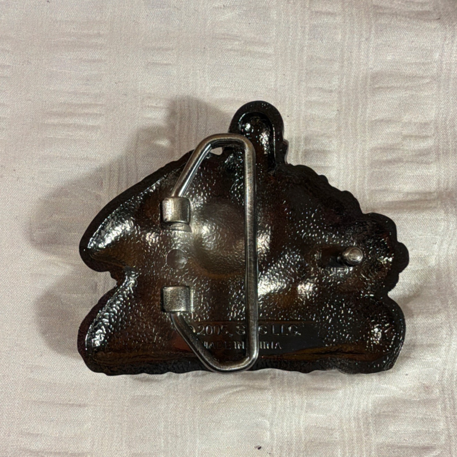 SMC LLC Laughing Buddha Black Metal Clip Belt Buckle Fits 1.5 in Belt