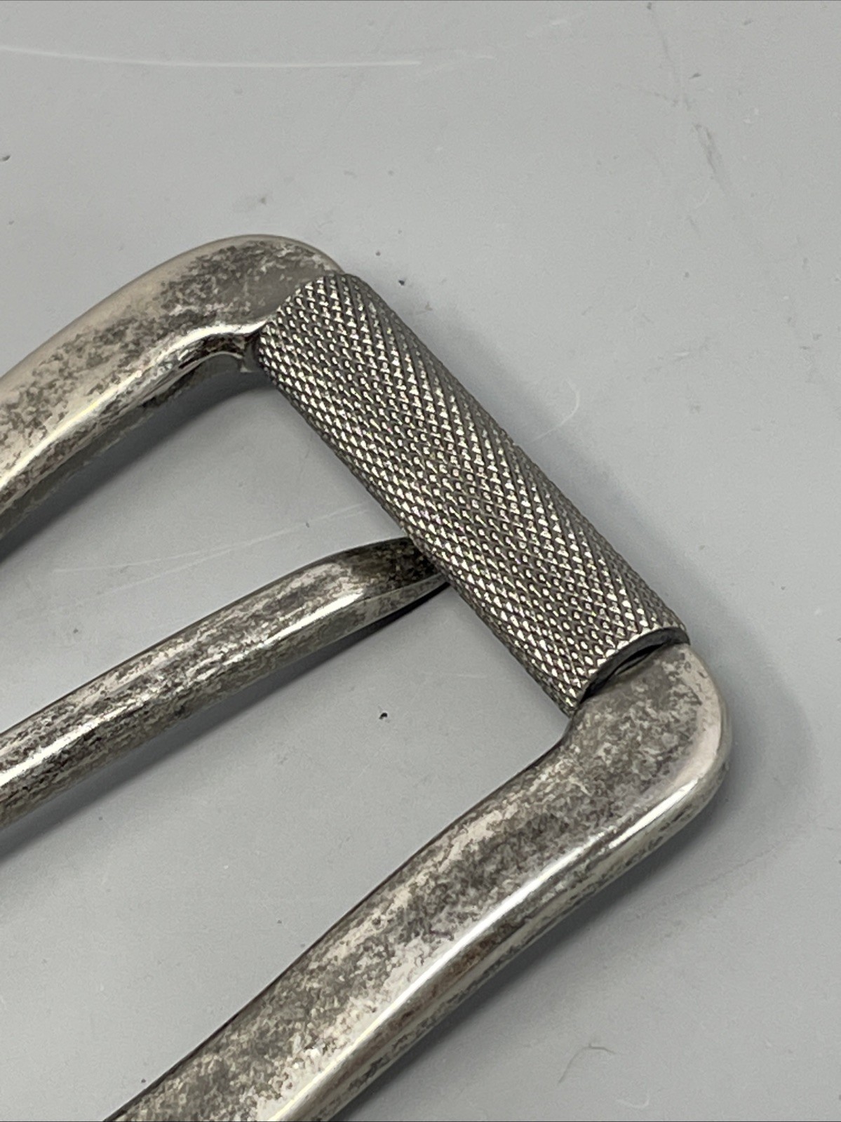 Heavy Duty Vintage Silver Single Prong Roller Leather Belt Buckle For 40MM Strap