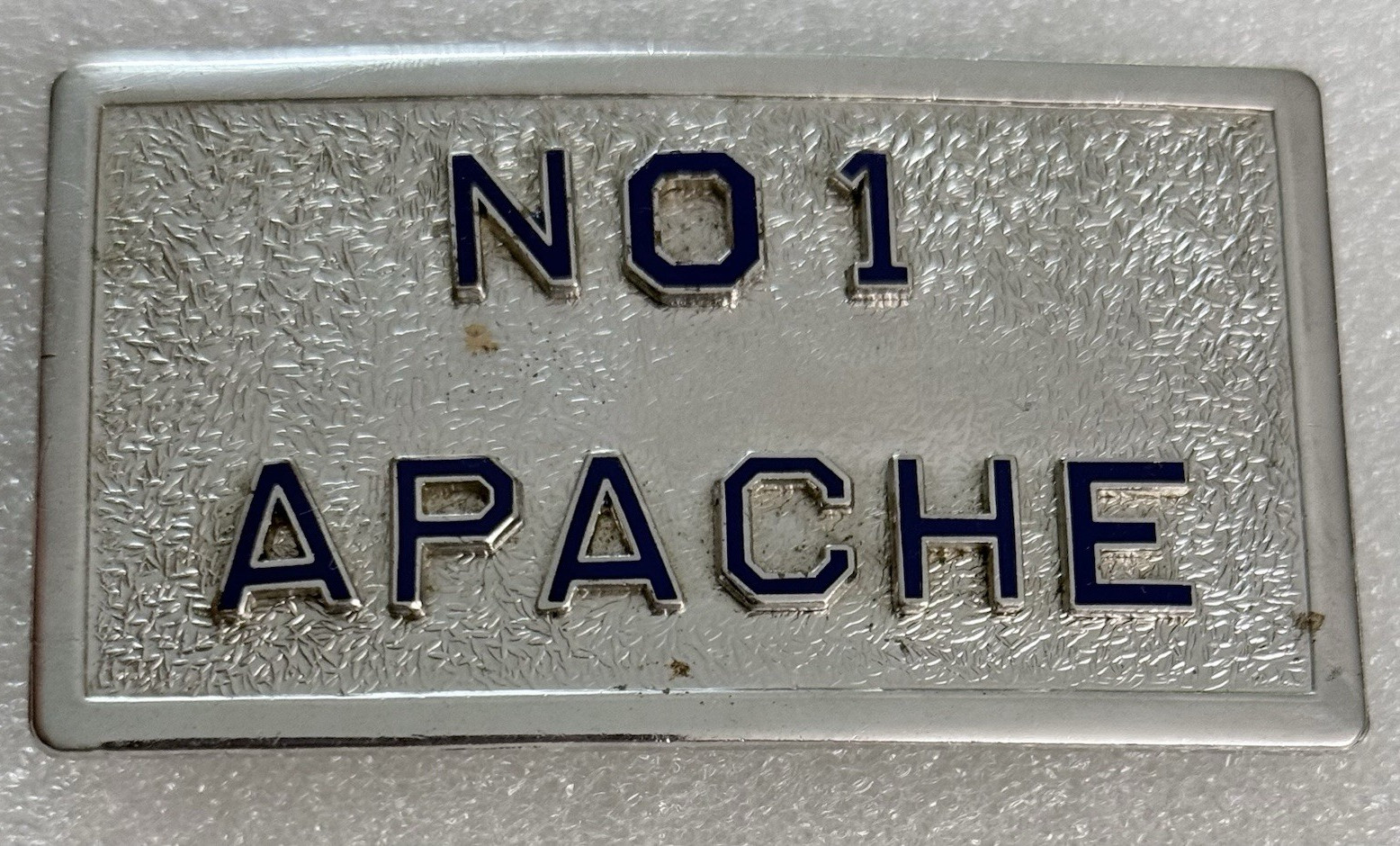 NO 1 APACHE Silver and Blue Belt Buckle 2 in Reg US Pat Off OOAK – PLEASE READ –