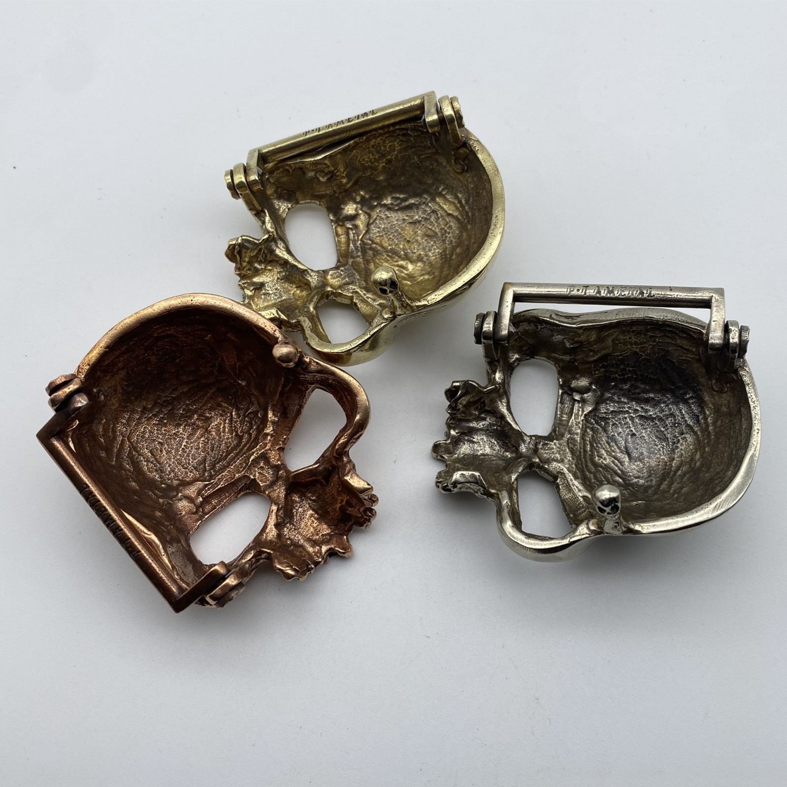Copper Casted Skull Buckle Handmade Leather Belt DIY Fastener Buckle