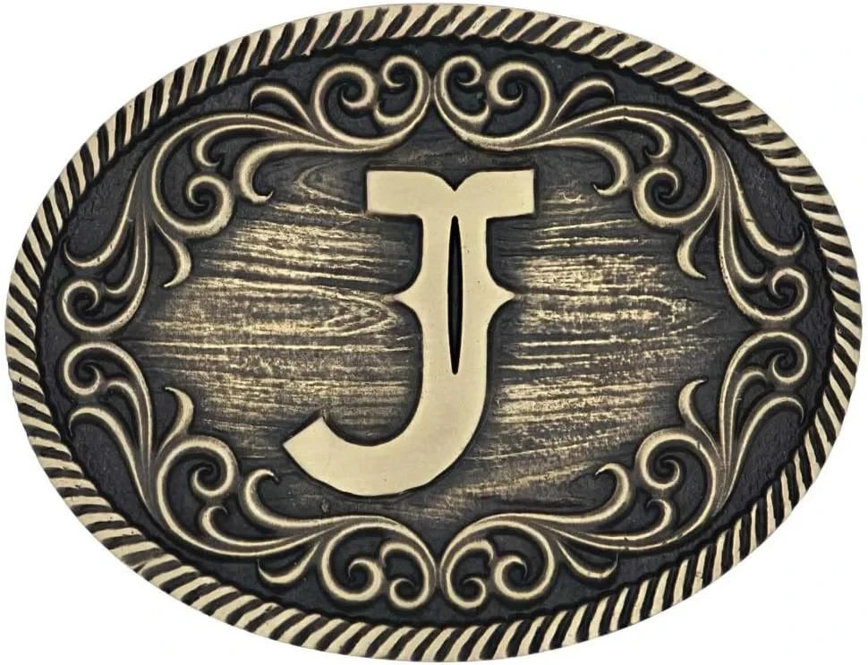 Montana Silversmiths Filigree Initial Attitude Belt Buckle