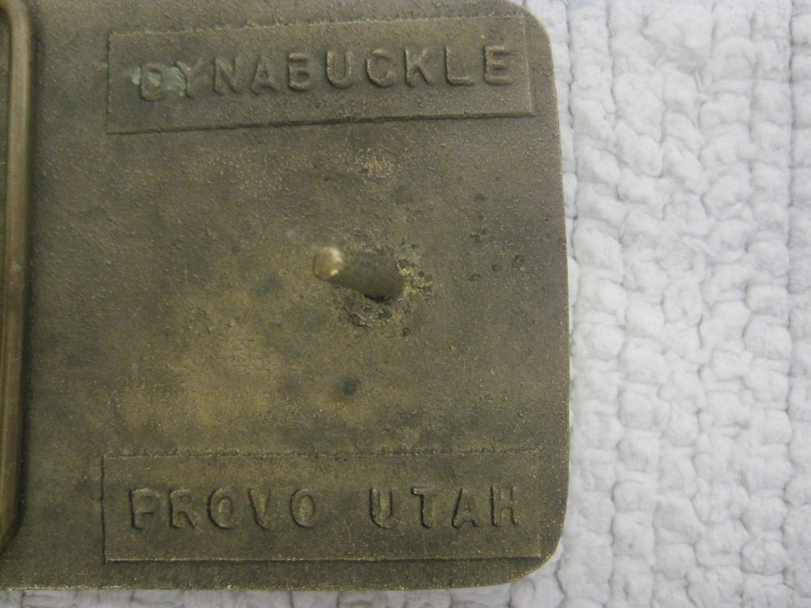 Dynabuckle CALWEST TRAILERS Provo Utah Brass Belt Buckle 3 1/4&Prime; x 2 1/2&Prime;