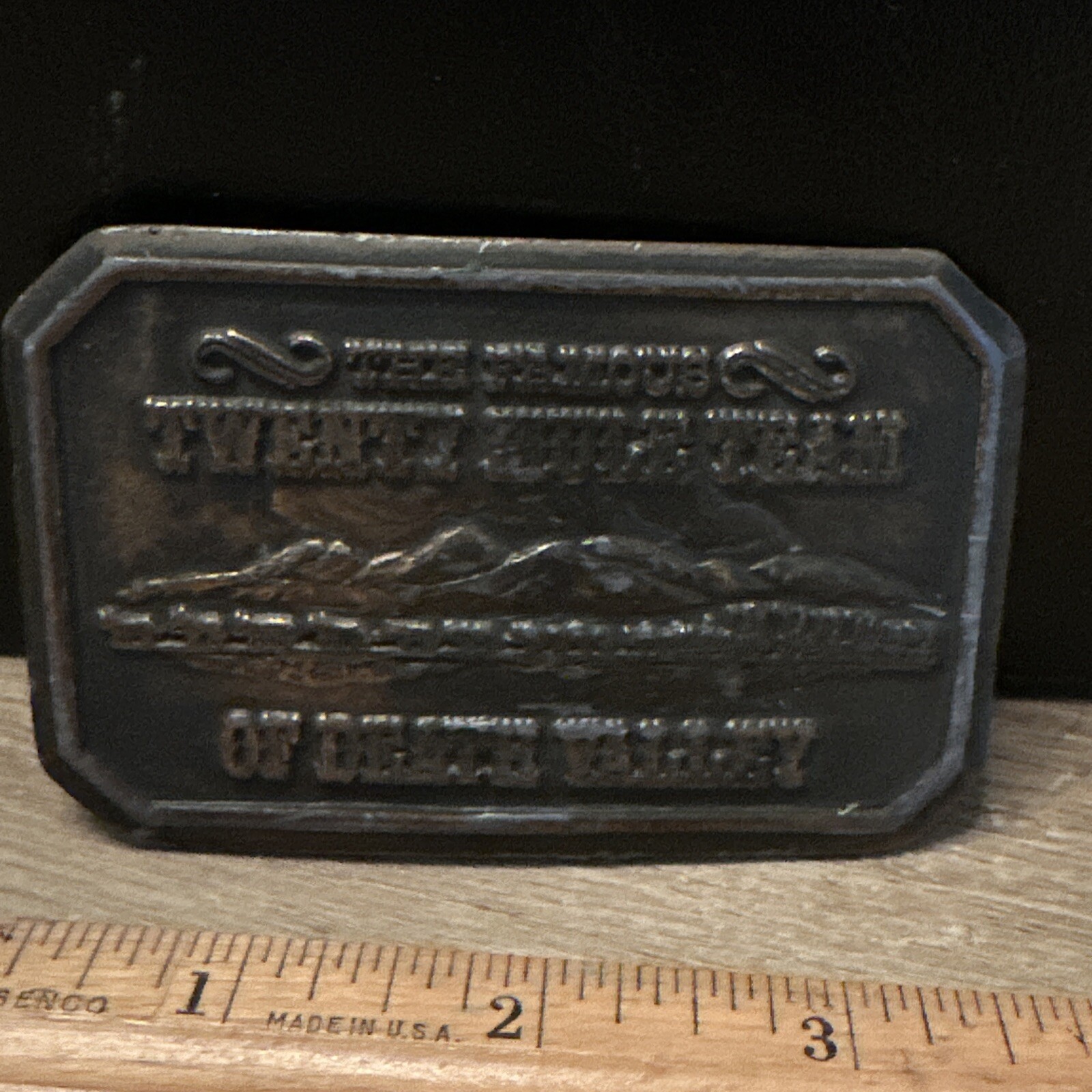 US Borax 1985 The Famous Twenty Mule Team of Death Valley Mining Belt Buckle