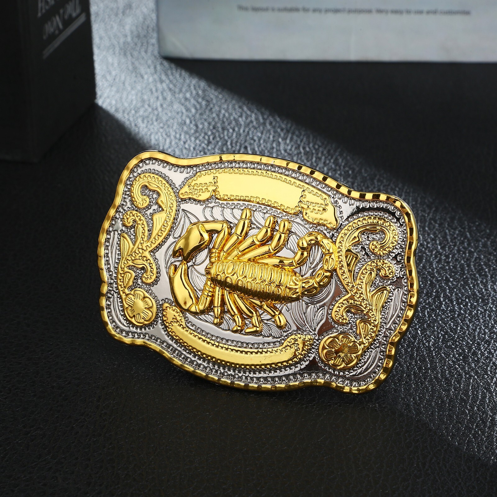 Western Scorpion Cowboy Cowgirl Rodeo Scorpio Unisex Large Gold Tone Belt Buckle