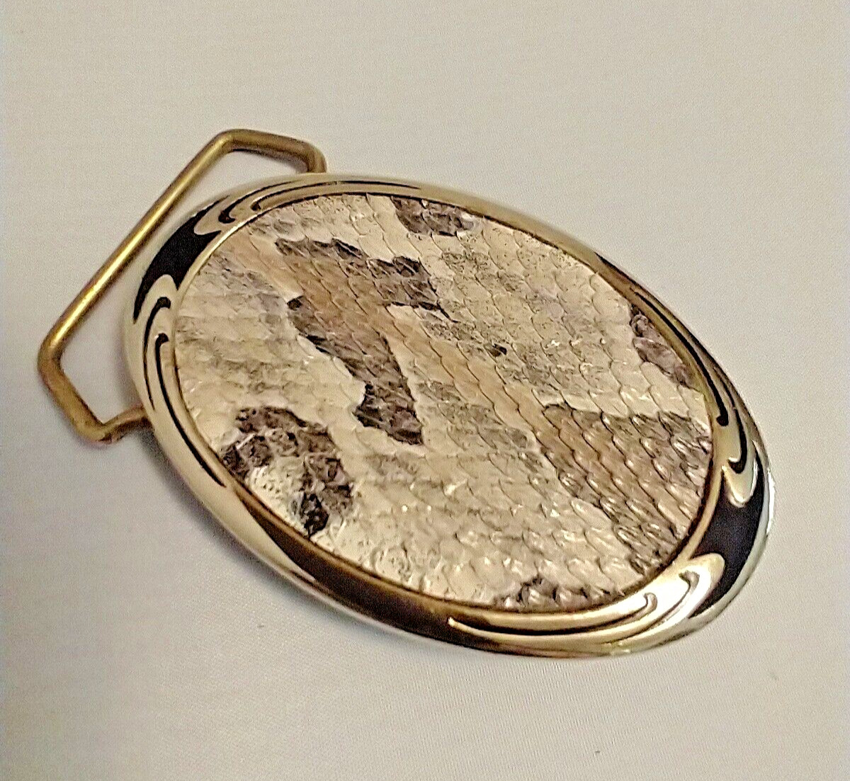 Real Canebrake/Timber Rattlesnake Insert Belt Buckle made in USA