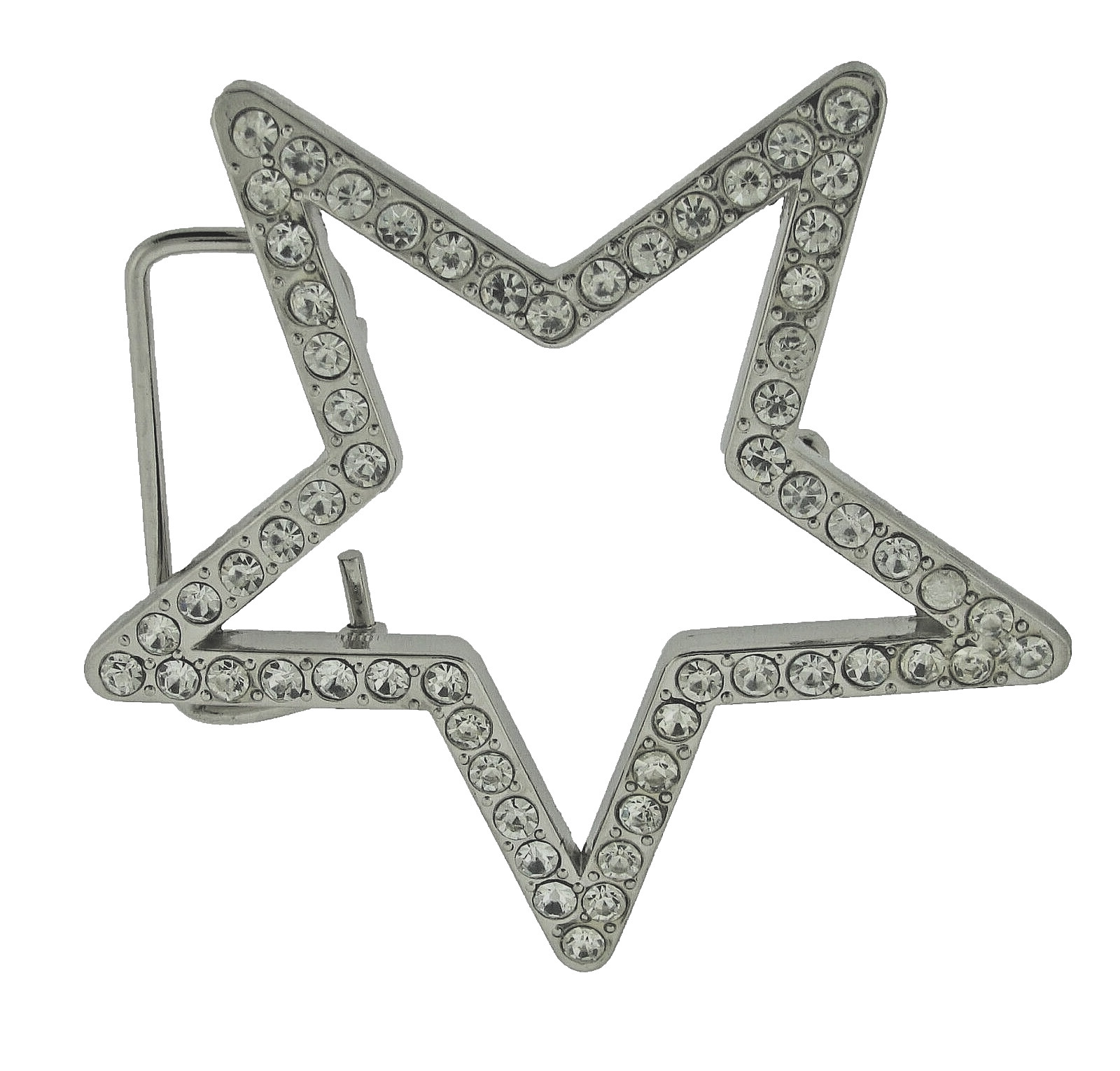 New Men Big Silver Metal Star Belt Buckle Rhinestone Blinged Style Cowgirl Rodel