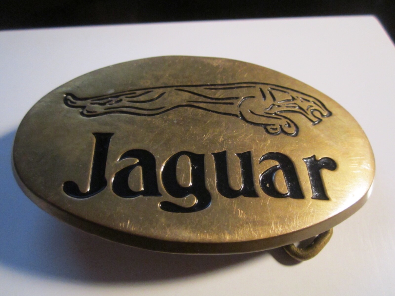 VINTAGE JAGUAR AUTOMOTIVE BELT BUCKLE SOLID BRASS MADE BY BARON BUCKLES – GW-13