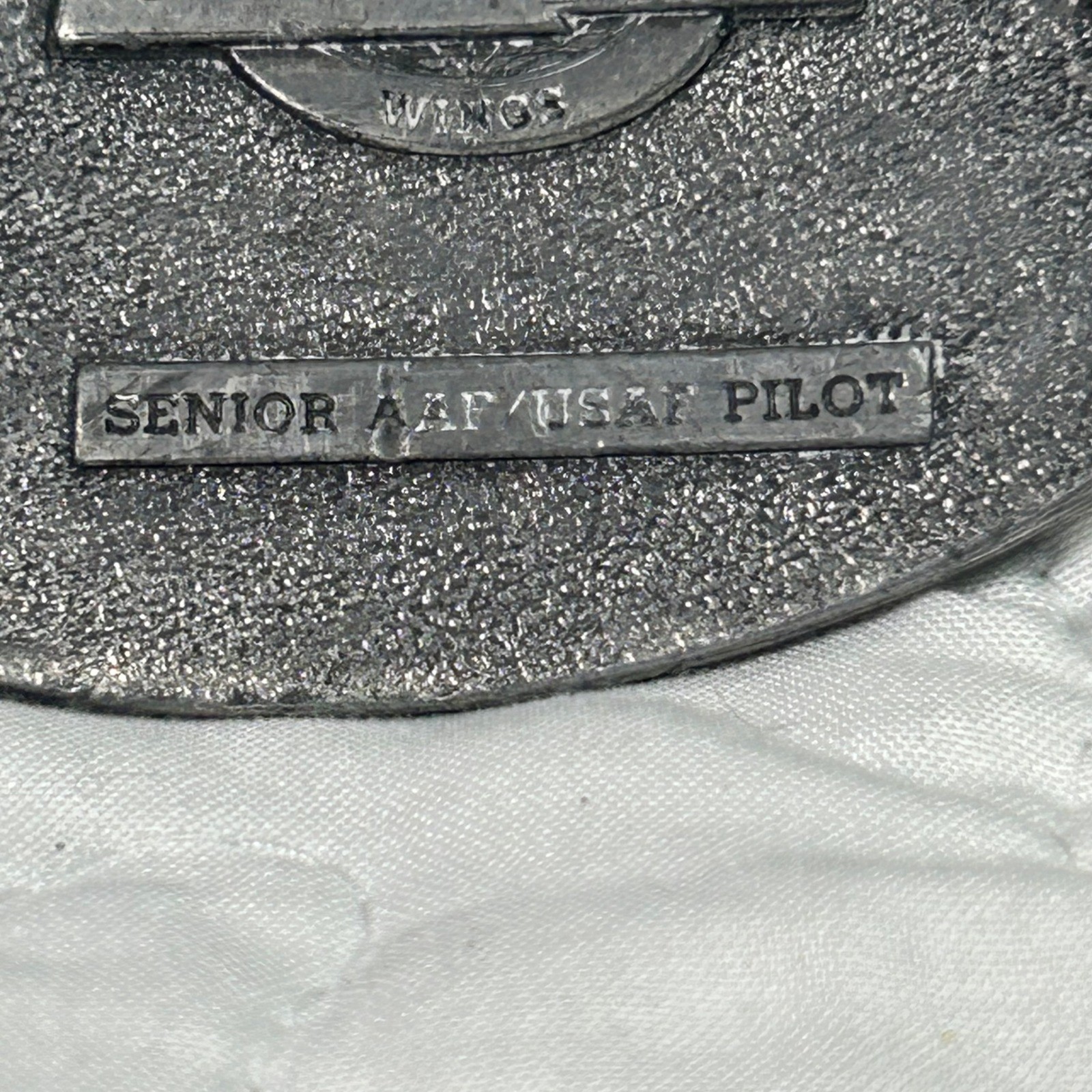 Vintage 1983 Buckle Connection Senior AAF USAF Pilot Wings Belt Buckle Silver