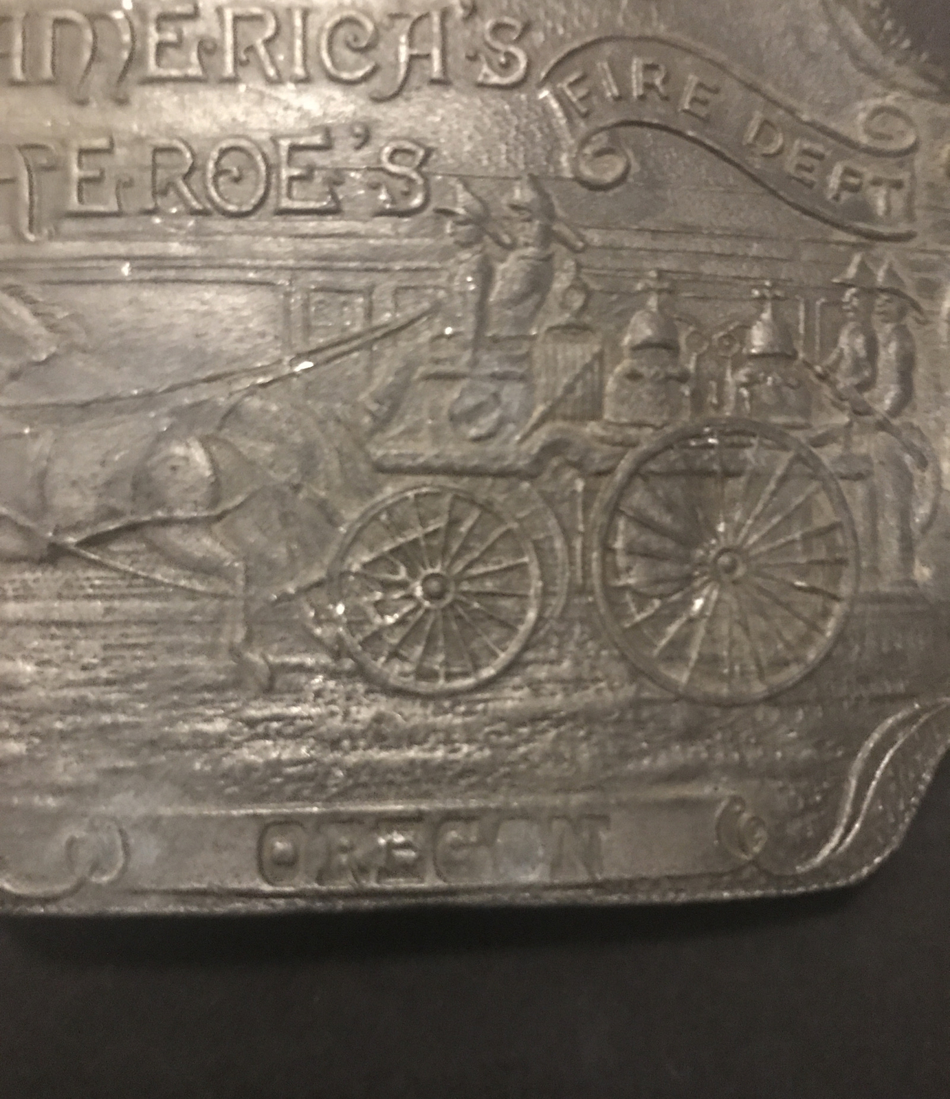 Vintage America’s Hero’s Fire Department Belt Buckle, Oregon