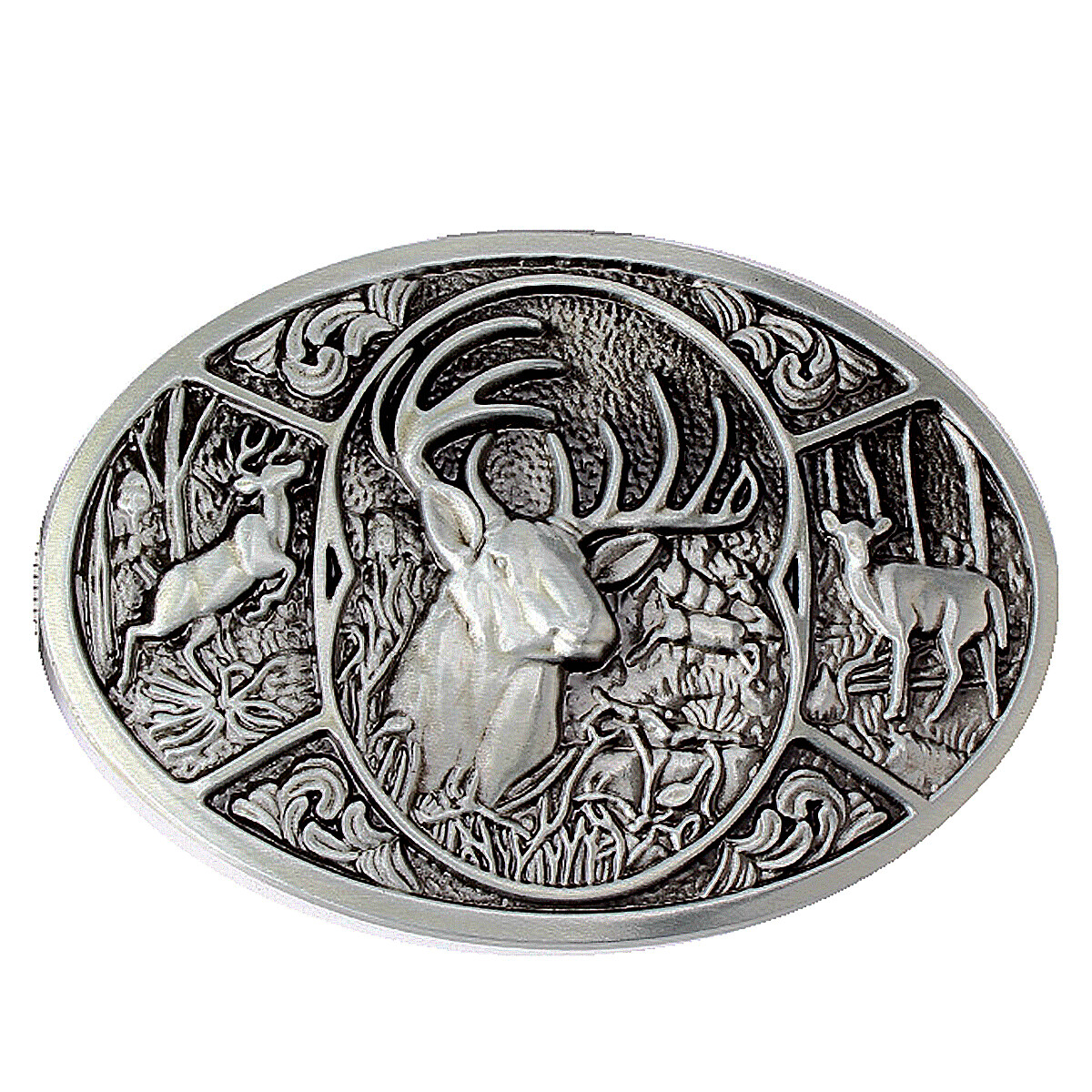 Animal Deer Belt Buckle Western Cowboy Native American Motorcyclist (DER-04-S)