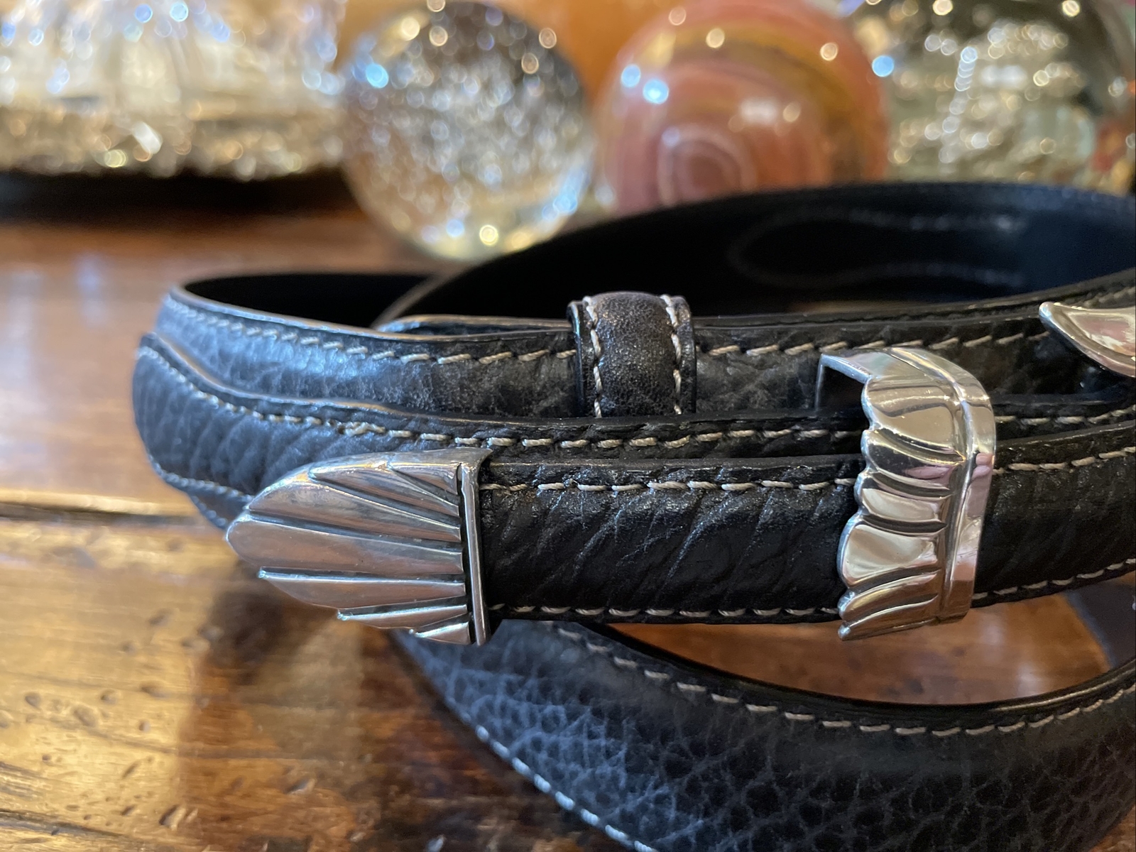 Alexander James Reid style Sterling Silver Belt Buckle Set NuBelt 38-41-1.3/8🦬✅