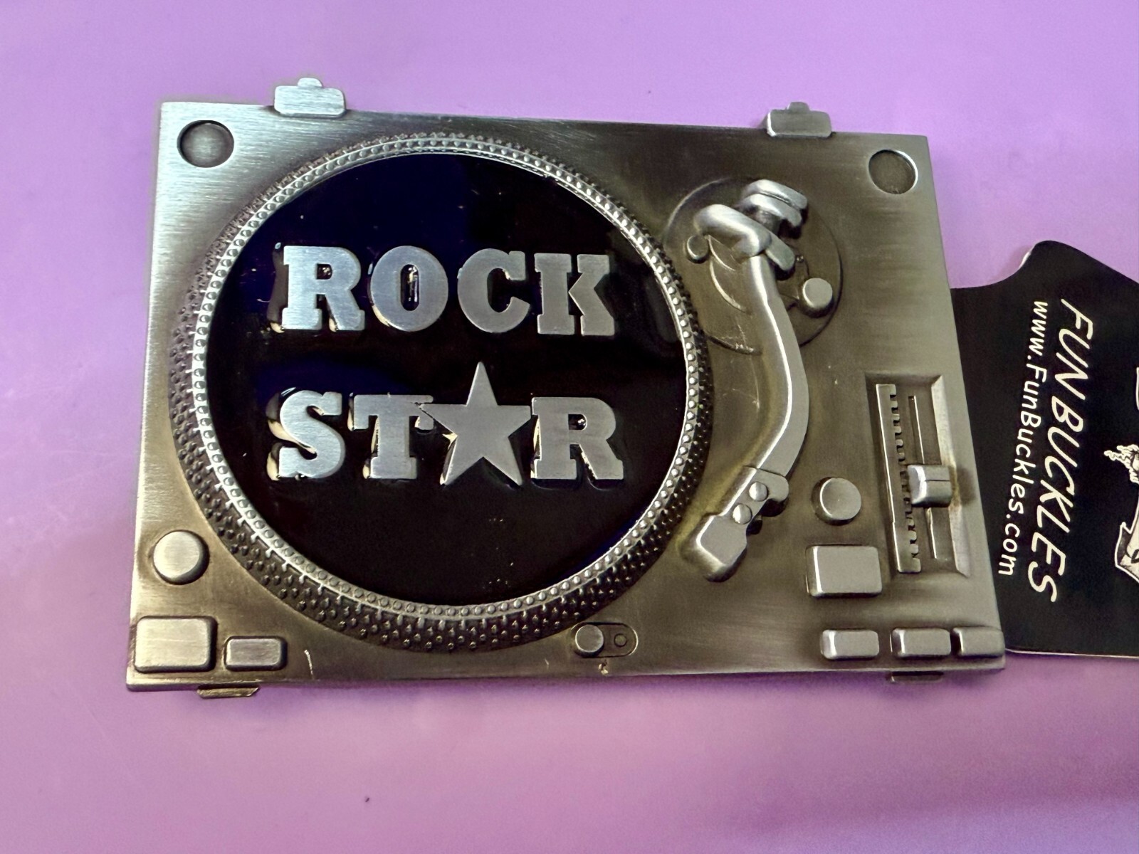 DJ ROCK STAR Turntable Music Record Player Musicians Music Lovers Belt Buckle