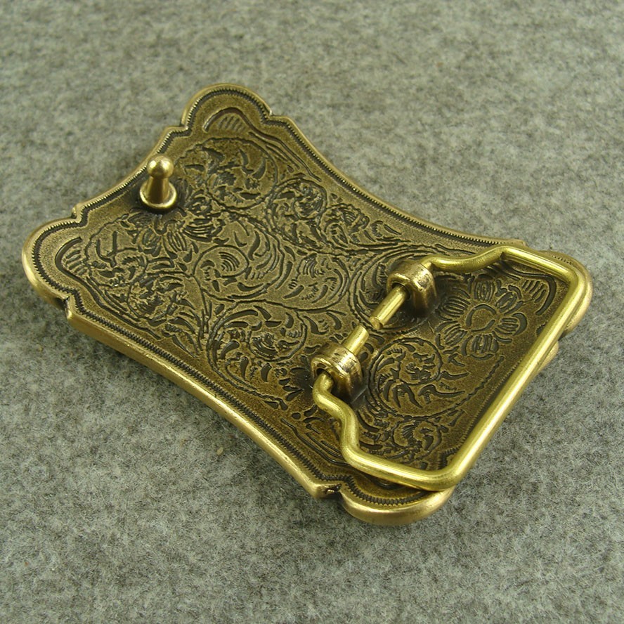 Heavy duty Brass “ Floral ” Belt Buckles For 1.5&Prime; Plate Pin western Buckle Z168