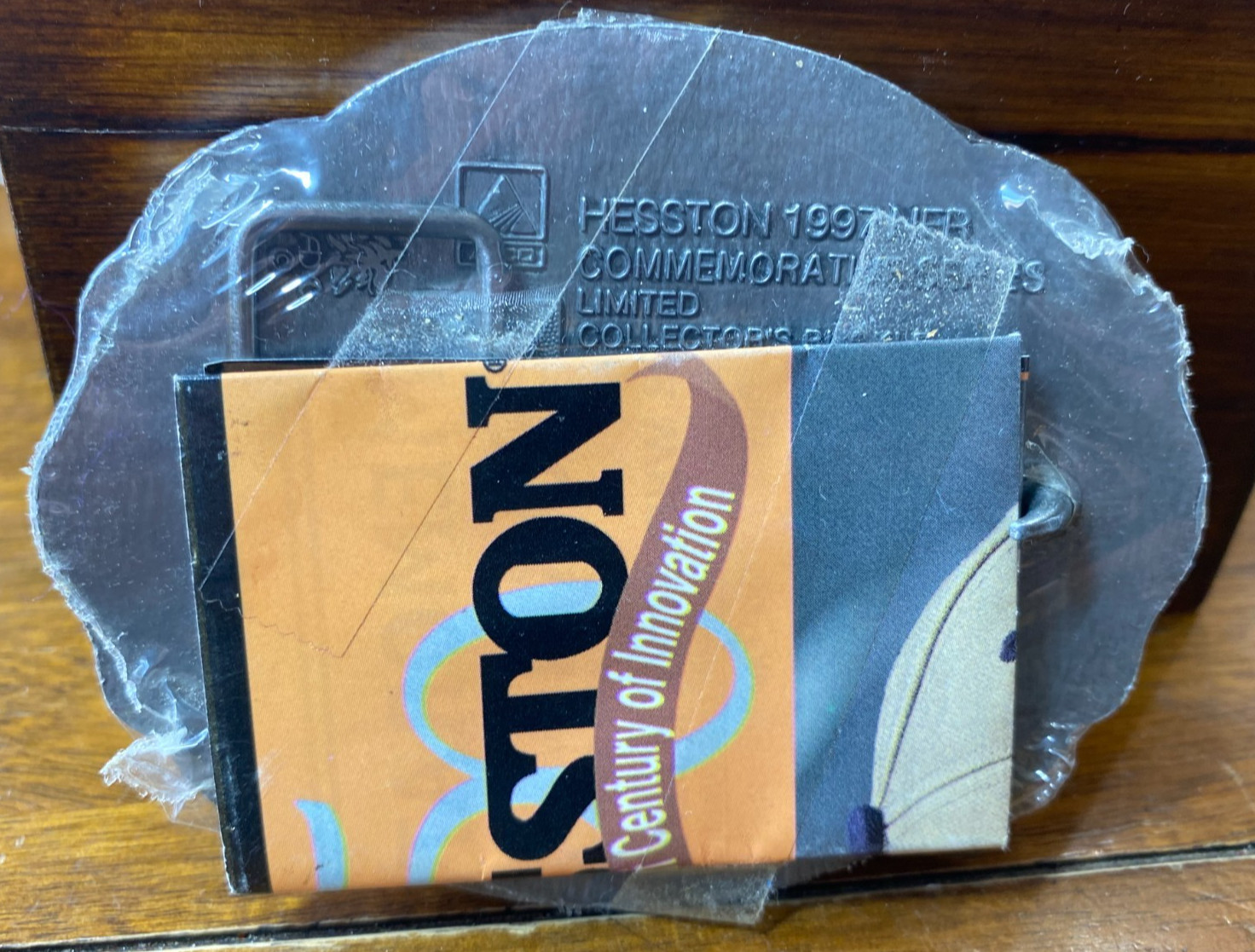 Hesston Wrangler 1997 Silver Tone NFR National Finals Rodeo Oval Belt Buckle VTG