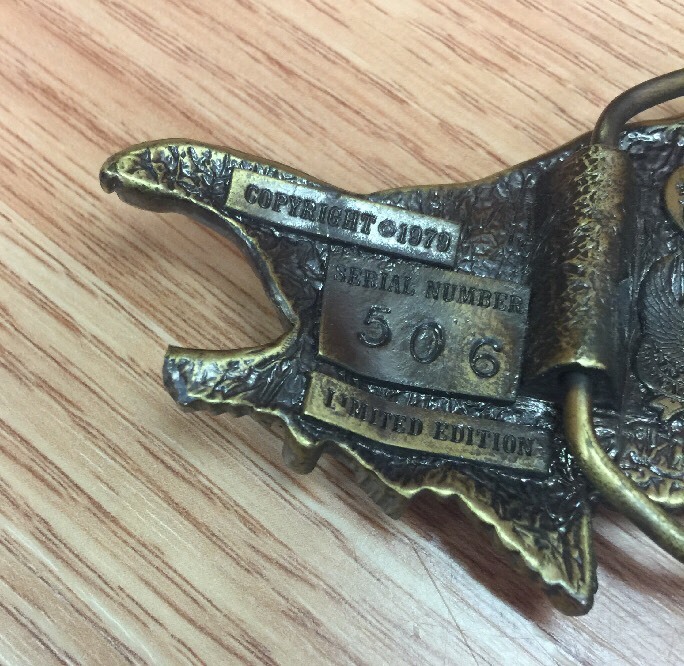 VTG 1979 THE GREAT AMERICAN CHICAGO BUCKLE CO. EAGLE BRASS LIMITED EDITION 506
