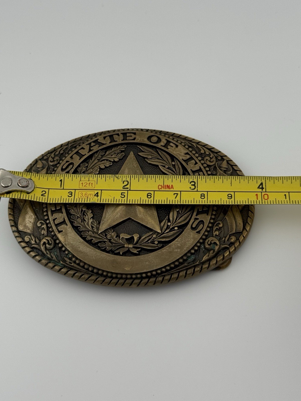 Tony Lama Collection The State of Texas Lone Star Solid Brass Belt Buckle