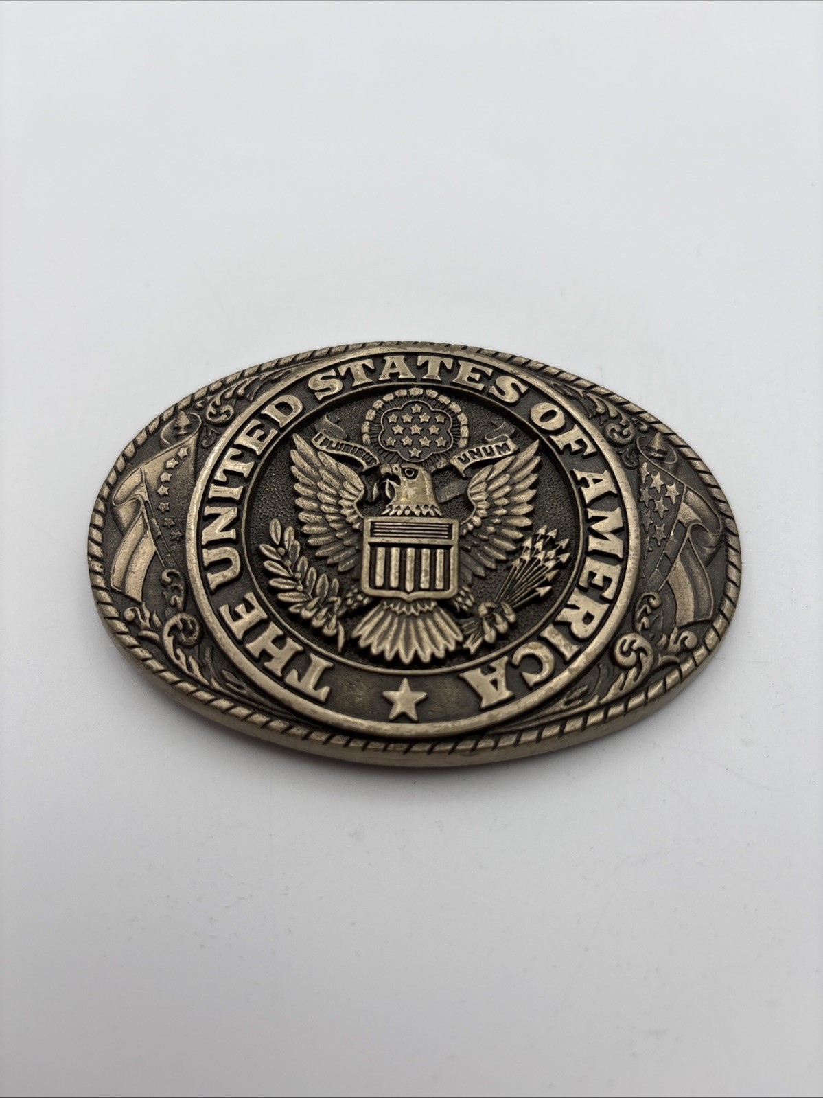 United States of America Tony Lama Belt Buckle Brass Eagle 3 3/4  » State Series