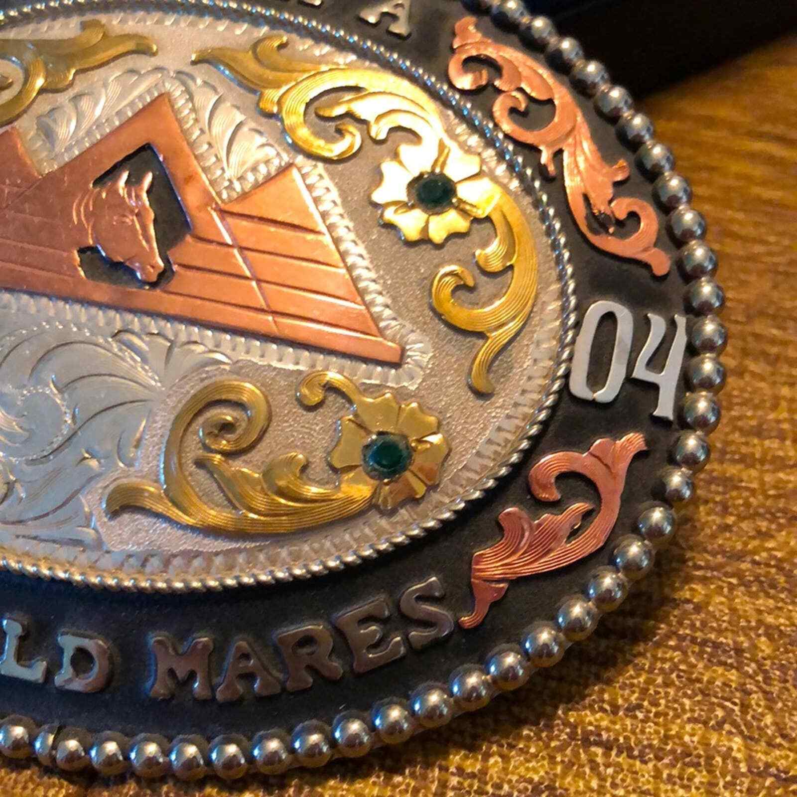 Frontier Brand WSQHA Q.H. Quarter Horse 2 Year Old Mares Trophy Belt Buckle