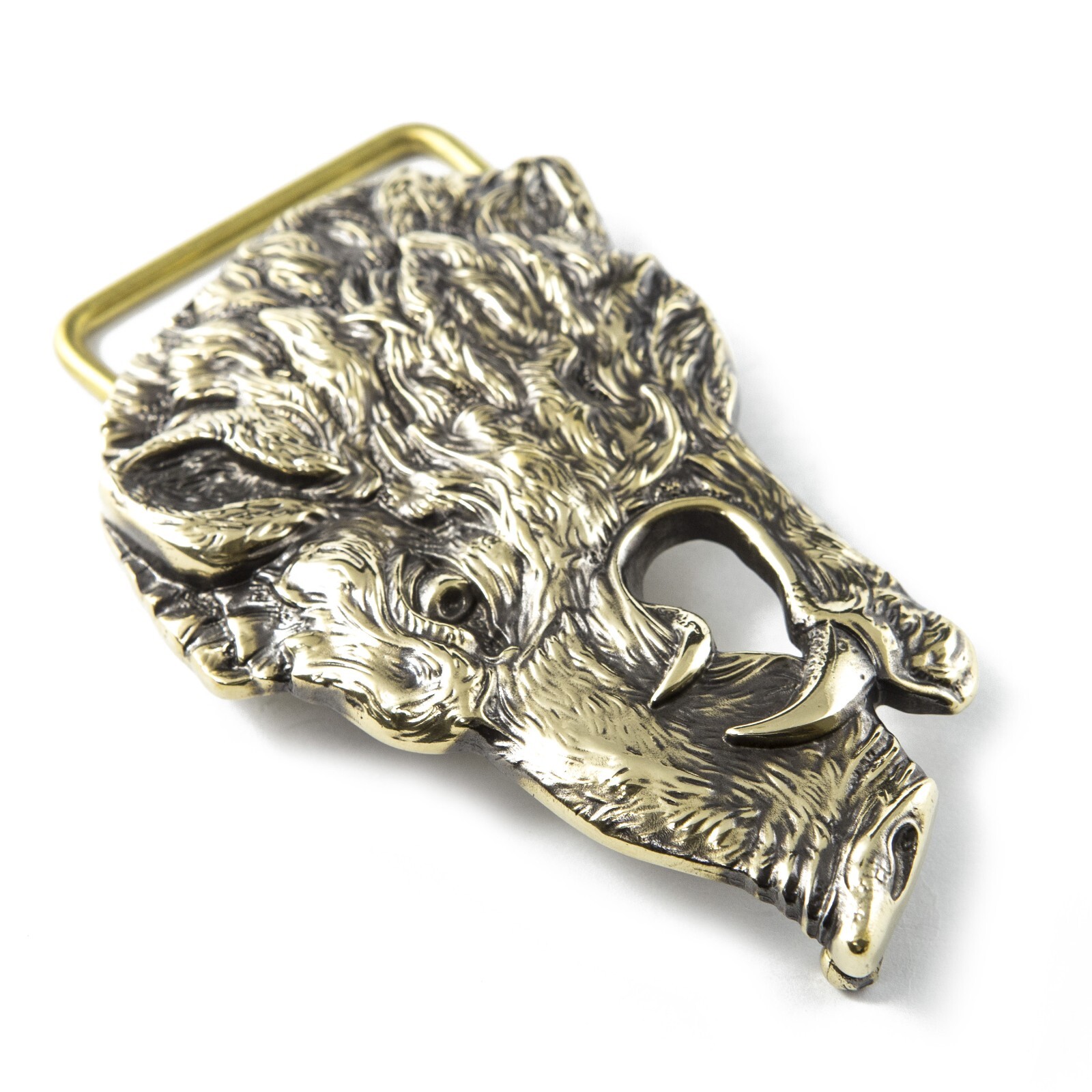 Belt buckle Wild boar head, Handmade hunter trophy wild boar