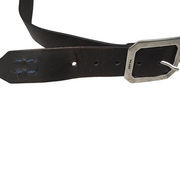 Picard Germany Mens Brown Genuine Leather Belt Silver Buckle One Size