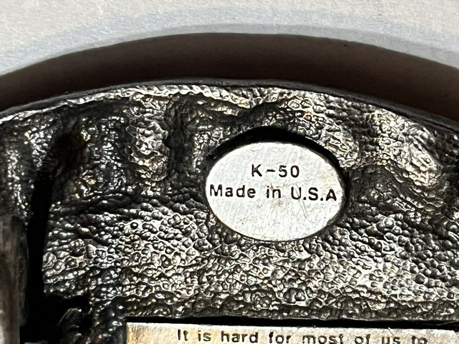 NICE PLUMBER BELT BUCKLE SOLID PEWTER WITH RED 1987 MADE IN USA SISKIYOU CO