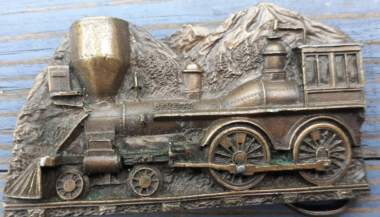 belt buckle 1977 Captain Hawk&rsquo;s Sky Patrol General steam locomotive train engine