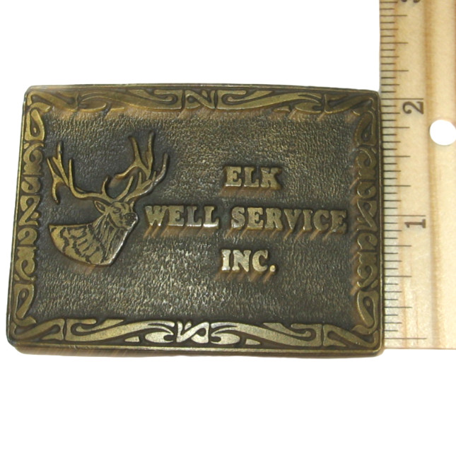ELK WELL SERVICE INC. Hit Line USA Vintage Belt Buckle
