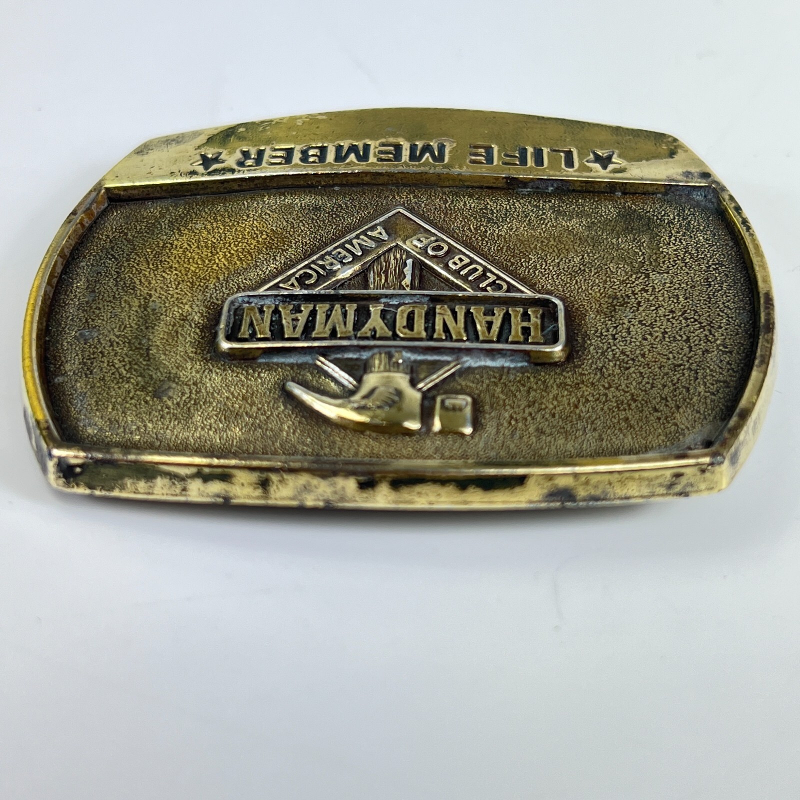 Vintage Brass Handyman Belt Buckle 1996 Club Of America Life Member