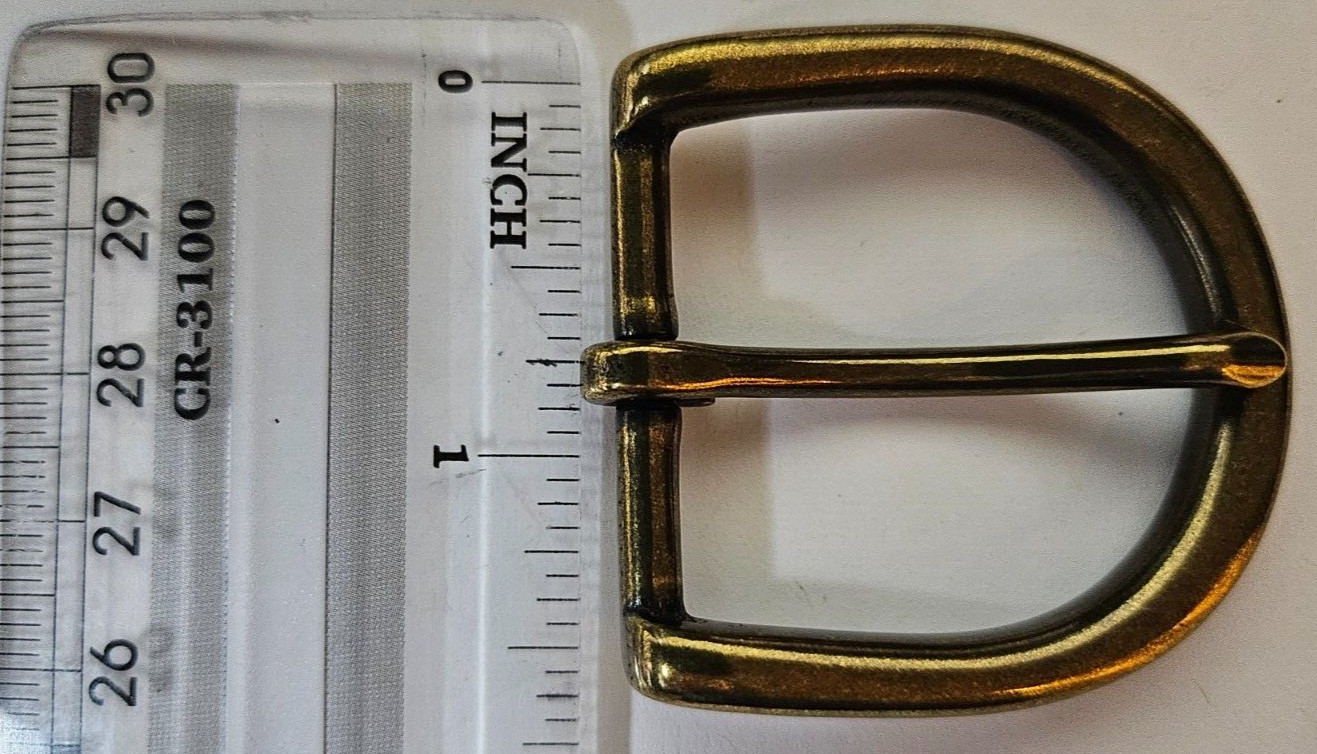 Solid Brass Belt Buckle- 1.25&Prime;- Antique Brass Finish
