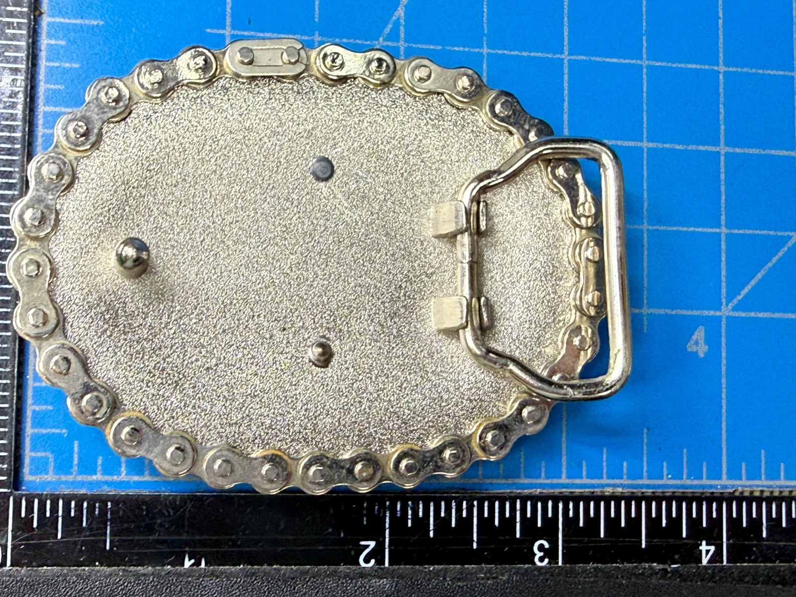 Skull Head Crossbones Motorcycle Chain Border Biker Gothic Punk Vibe Belt Buckle