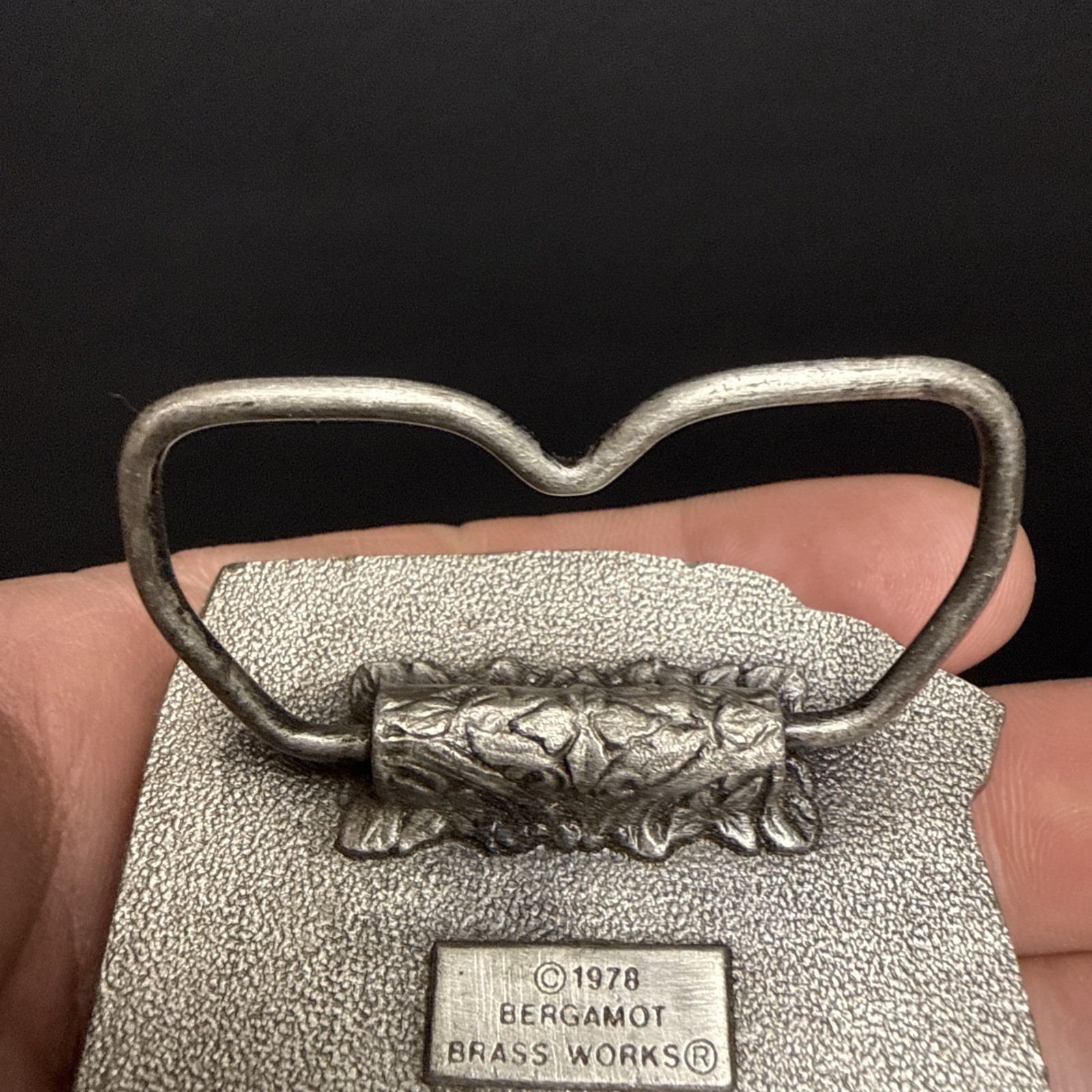 Vintage CALIFORNIA Belt Buckle 1978 Lighthouse Bergamot Brass Works USA 3D NICE