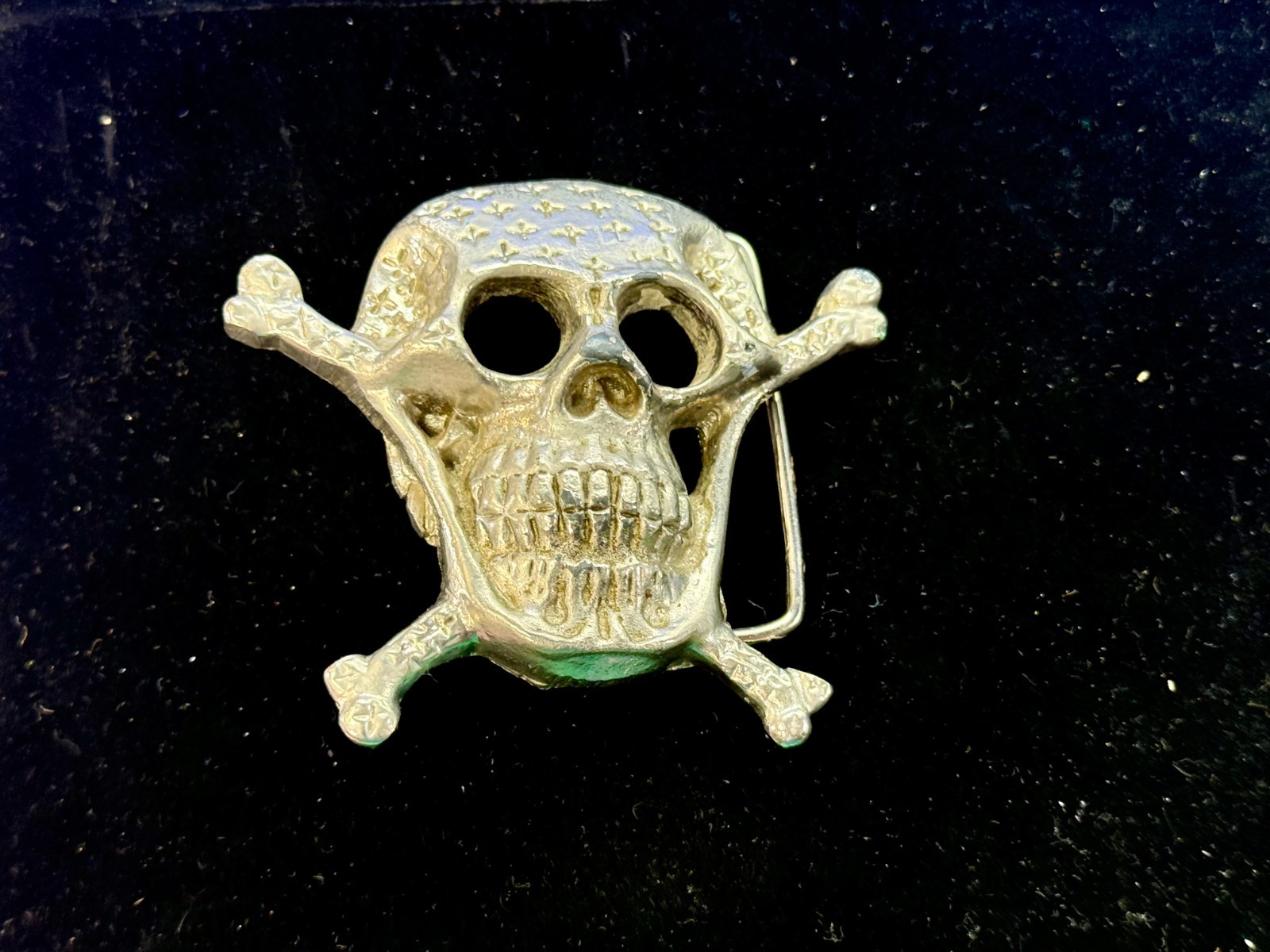 Skull Head Crossbones Halloween Biker Gothic Punk Vibe Belt Buckle