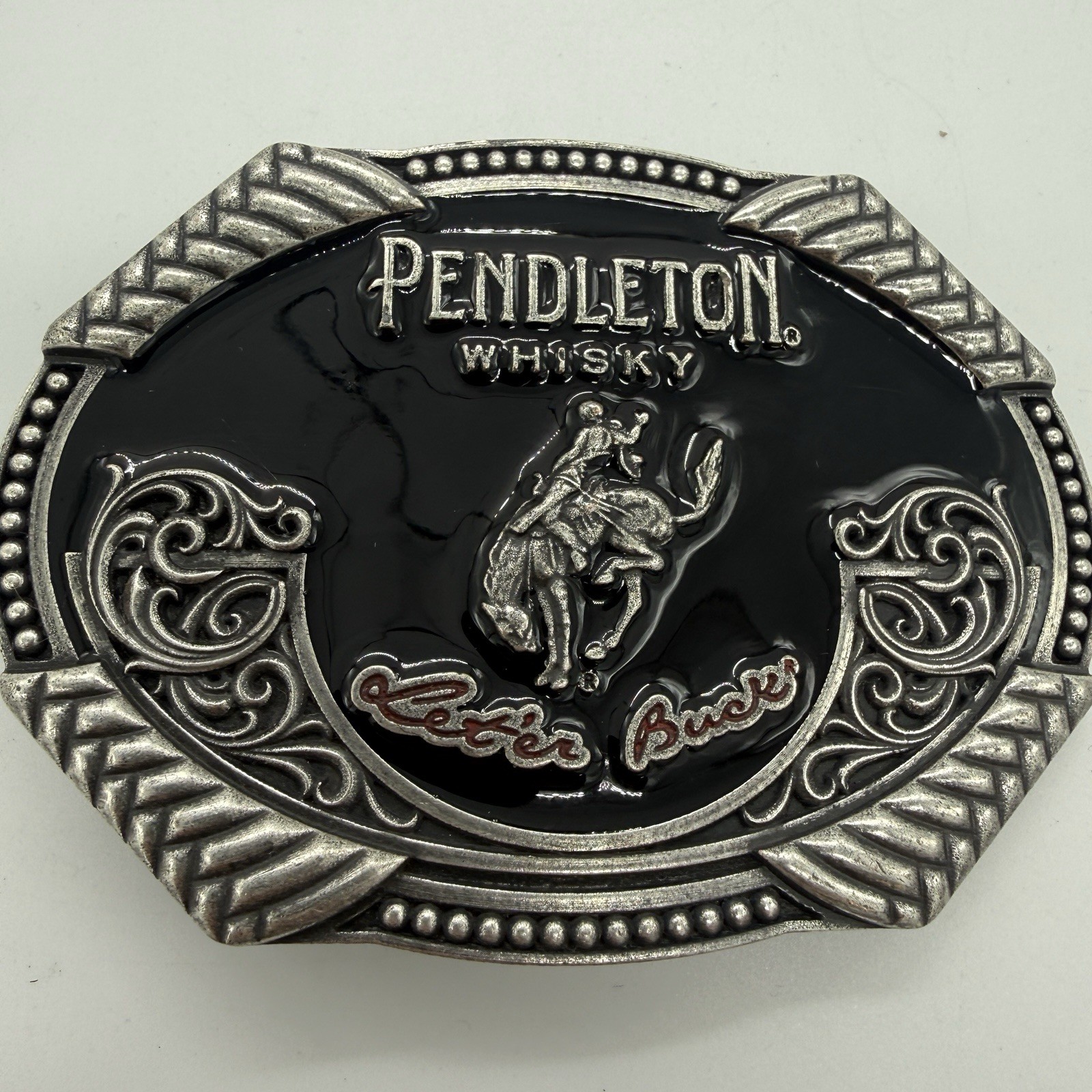 Pendleton Whisky Western Belt Buckle Let&rsquo;er Buck Montana Silversmiths 2020